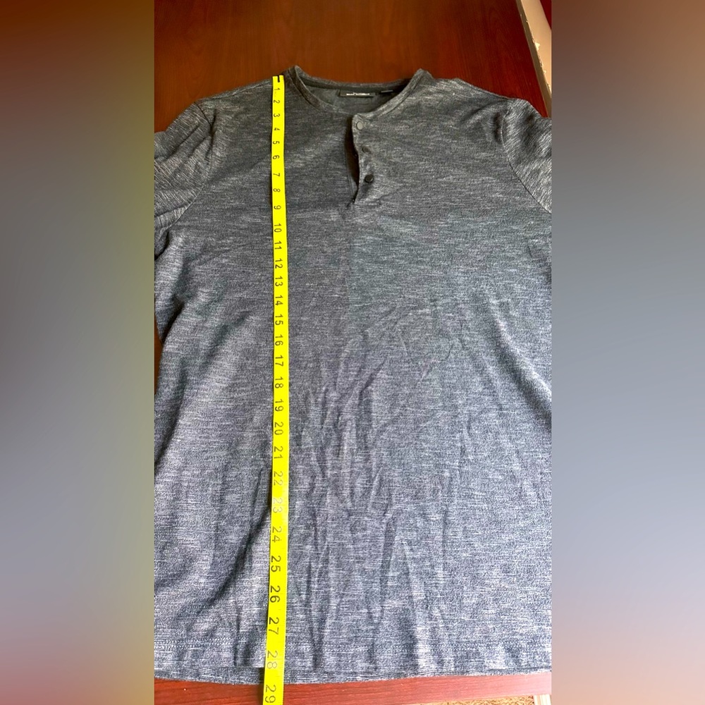 Large slim fit grey long sleeve Henley